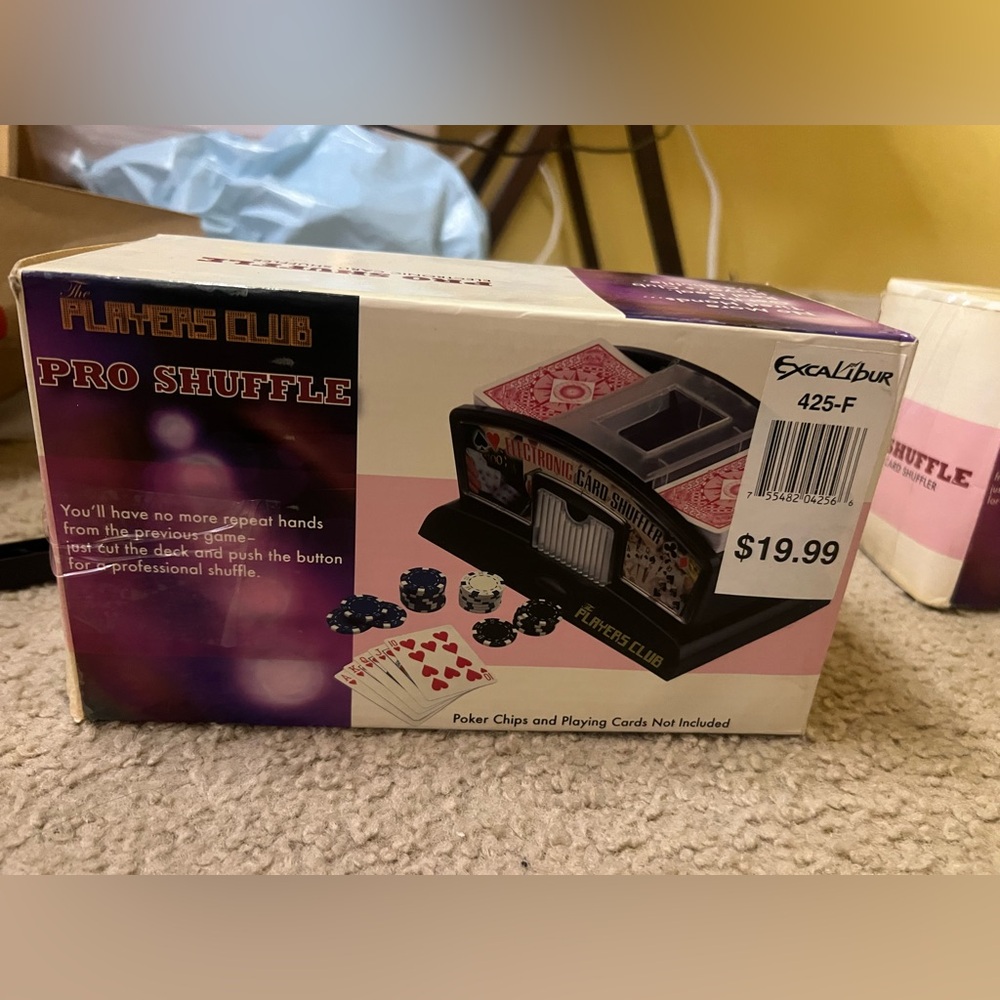 Electronic Card Shuffler - Black with Pink Accent